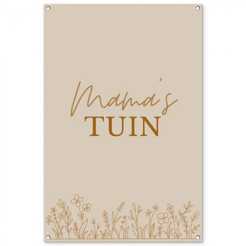 Tuinposter - Mama's Tuin met bloemen