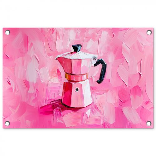 Tuinposter - Roze - Verf - Coffee