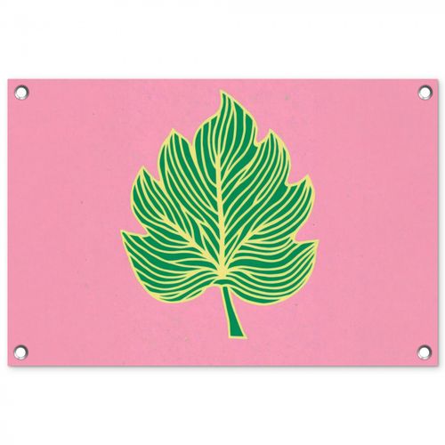 Tuinposter - Blad - Groen - Illustratie - Minimalistisch