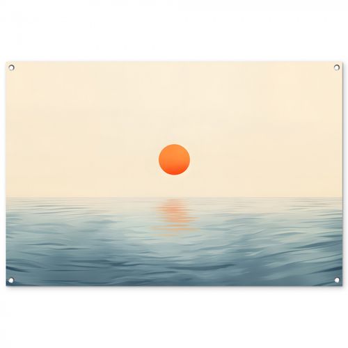 Tuinposter - Zon - Oranje - Zee