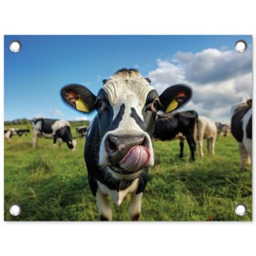 Tuinposter - Koe - Tong - Weide