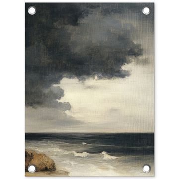 Tuinposter - Kust - Golven - Rots - Storm