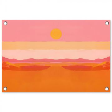 Tuinposter - Zon - Abstract - Landschap - Oranje