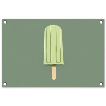 Tuinposter - Groen - Waterijsje - Stokje - Illustratie