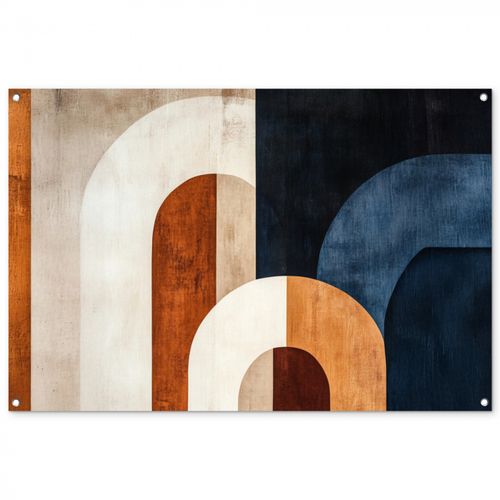 Tuinposter - Abstract - Vormen - Donkerblauw