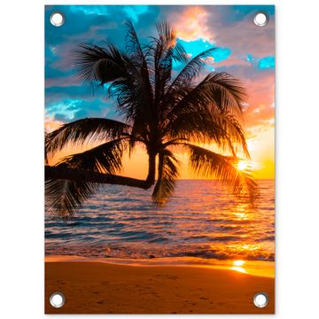 Tuinposter - Tropische Zonsondergang aan Zee