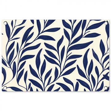 Tuinposter - Bladeren - Klimop - Donkerblauw