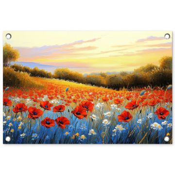 Tuinposter - Klaproos - Bloemenveld - Kleurrijk