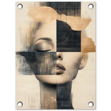 Tuinposter - Goud - Vrouw - Rechthoeken