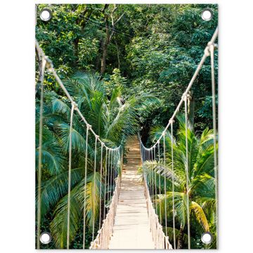 Tuinposter - Touwbrug in het Tropisch Woud