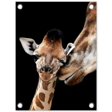 Tuinposter - Moederlijke tederheid bij giraffen