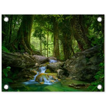 Tuinposter - Waterval in het Regenwoud