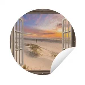 Tuinposter - Doorkijk - Strand - Duinen - Natuur - Landschap
