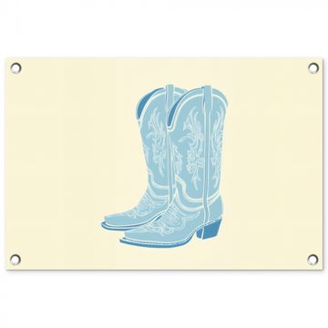 Tuinposter - Illustratie - Cowboylaarzen - Patroon