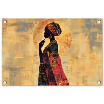Tuinposter - Vrouw - Silhouet - Patronen - Sierlijk