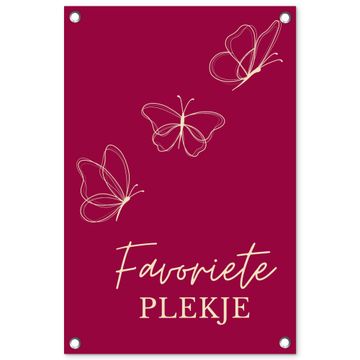 Tuinposter - Favoriete plekje met Vlinders