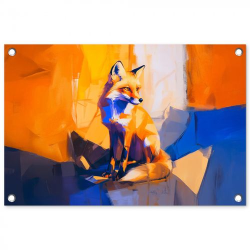Tuinposter - Vos - Oranje - Vormen - Abstract
