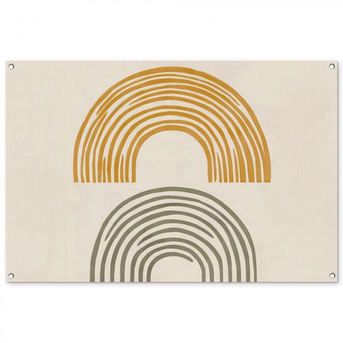 Tuinposter - Bogen - Lijnen - Oranje - Minimalistisch