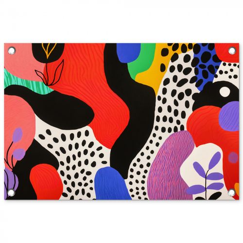 Tuinposter - Abstract - Vormen - Kleuren - Stippen