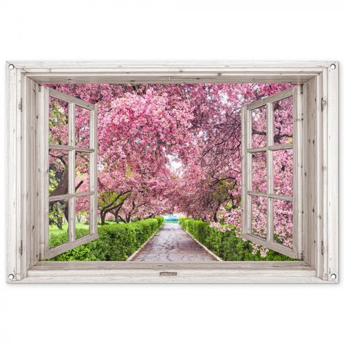 Uitzicht op Bloeiende Kersenbomen