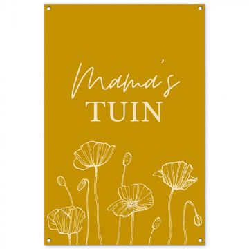 Tuinposter - Mama's Tuin op Gele Achtergrond
