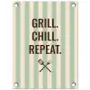 Quote - Strepen - Grill tuinposter los doek klein -3d