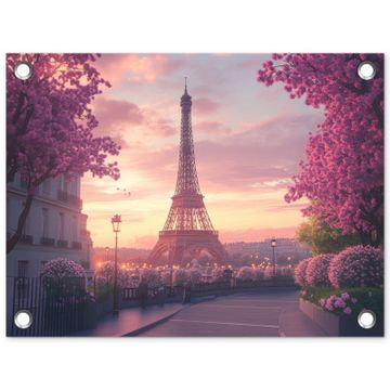 Tuinposter - Eiffeltoren - Parijs - Roze