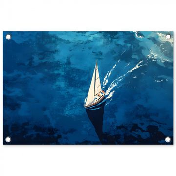 Tuinposter - Zeilboot - Water - Abstract - Schaduw