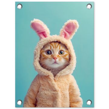 Tuinposter - Paashaas - Kat - Kostuum