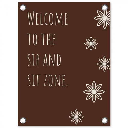 Tuinposter - Bruin - Quote - Bloemen - Zomer