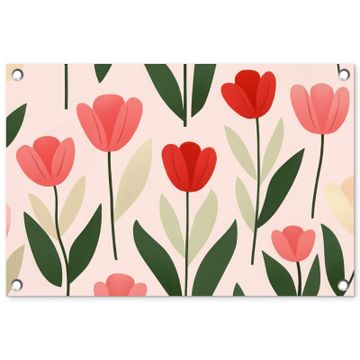 Tuinposter - Tulpen - Modern - Roze