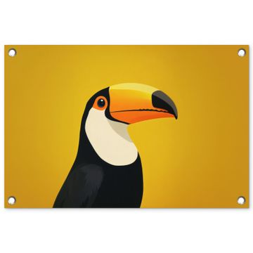 Tuinposter - Toekan - Minimalistisch - Snavel - Oranje