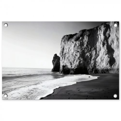 Tuinposter - Strand - Klif - Golven - Voetstappen