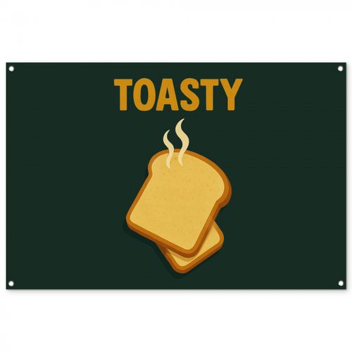 Tuinposter - Brood - Tosti - Groen - Minimalistisch
