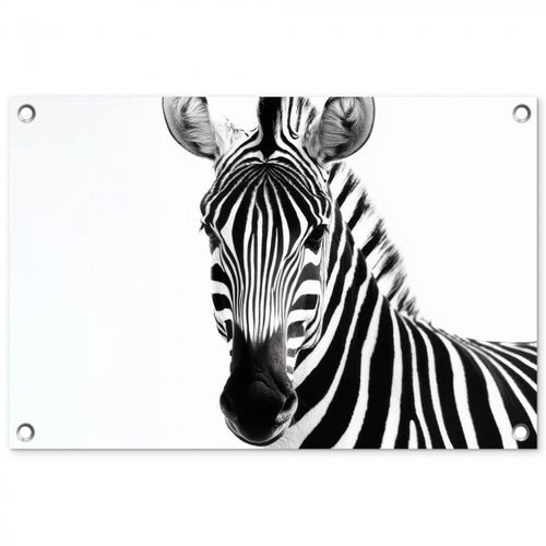 Tuinposter - Zebra - Close-up - Zwart - Strepen