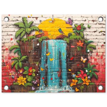 Tuinposter - Waterval in Straatkunst