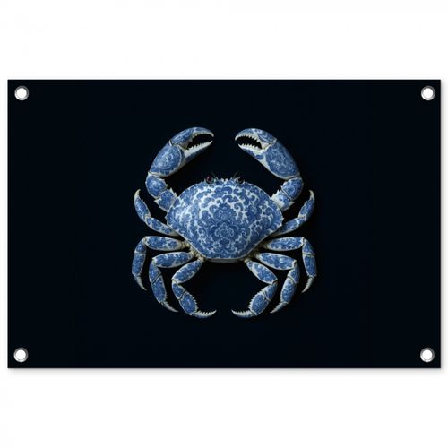 Tuinposter - Krab - Delfts blauw - Dieren