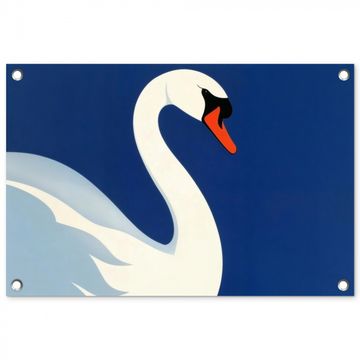 Tuinposter - Zwaan - Wit - Snavel - Illustratie