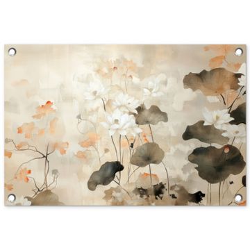 Tuinposter - Bloemen - Japandi - Wabi sabi