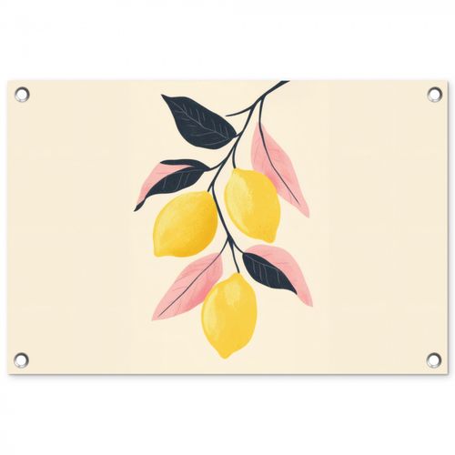Tuinposter - Citroenen - Felgeel - Tak - Bladeren