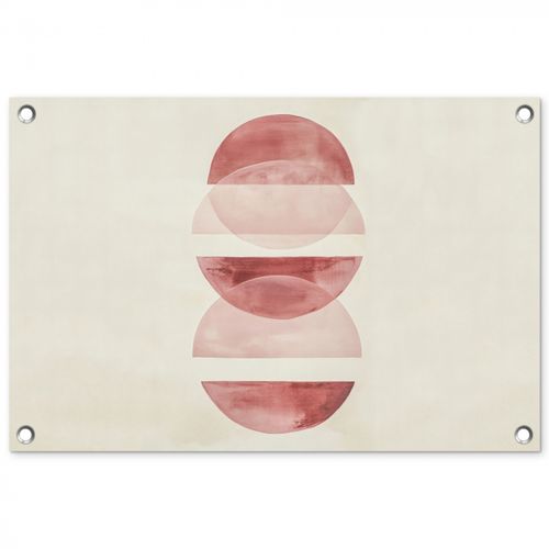 Tuinposter - Minimalistisch - Cirkels - Roze