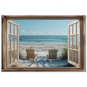 Doorkijk - Strandstoelen - Duinen - Zee - Natuur