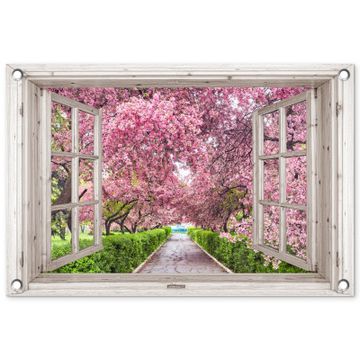 Uitzicht op Bloeiende Kersenbomen