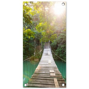 Tuinposter - Hangbrug in het Regenwoud