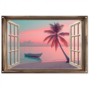 Doorkijk - Strand - Palmboom - Tropisch