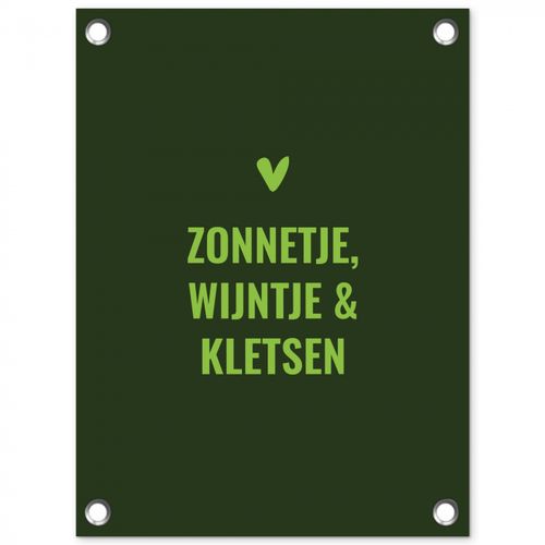 Tuinposter - Donkergroen - Quote - Zon - Zomer