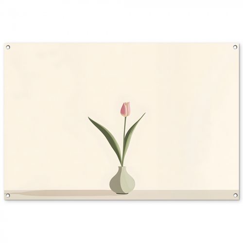 Tuinposter - Tulp - Vaas - Beige