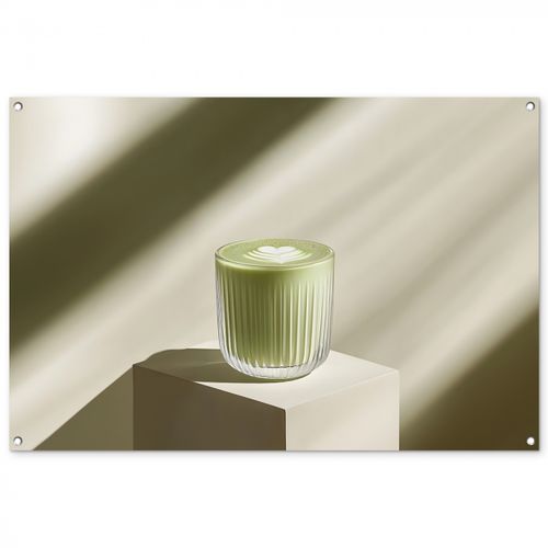 Tuinposter - Matcha - Glas - Groen - Minimalistisch