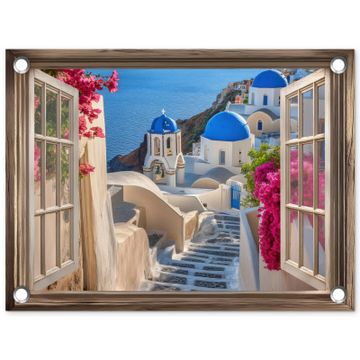 Doorkijk - Santorini - Landschap - Blauw - Grieks