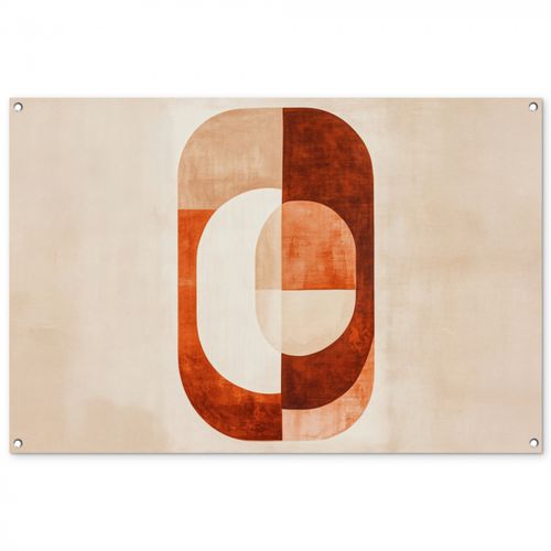Tuinposter - Illustratie - Abstract - Vormen - Rood